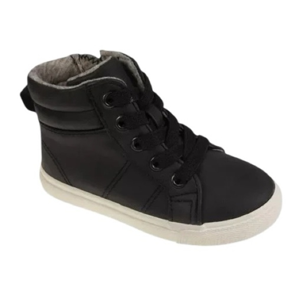 Cat & Jack Toddler Boy's Zipper and Lace-Up Black Sneakers Size 7